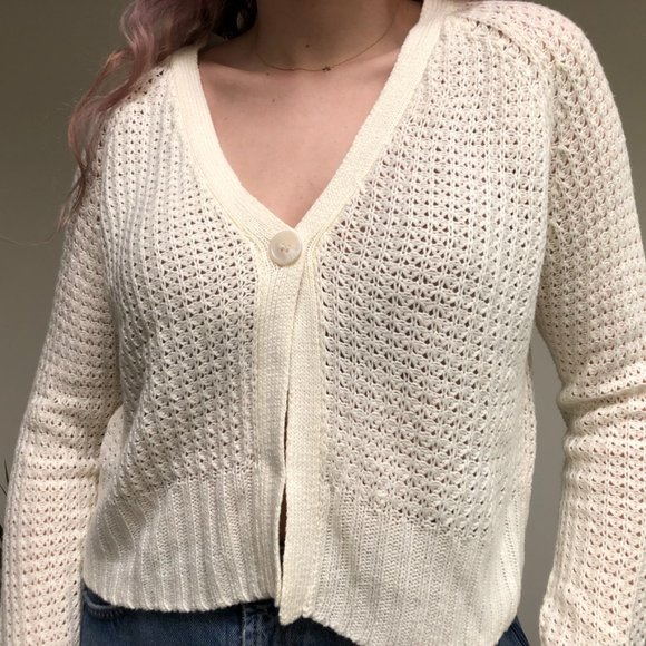 Vintage Crochet Cardigan Size L - Picture 2 of 6